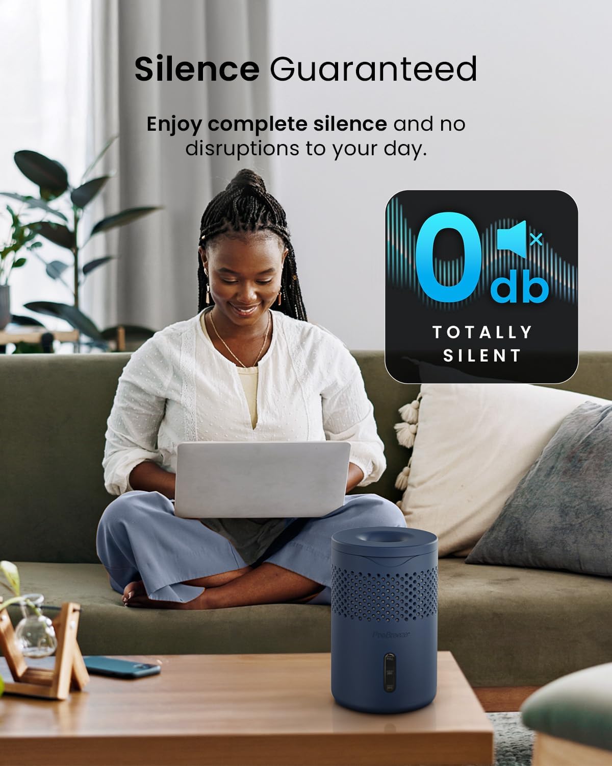 Detalle de Pro Breeze Osmo Dehumidifier (Silent & Refillable) with 700g Refillable Tablet – Blue