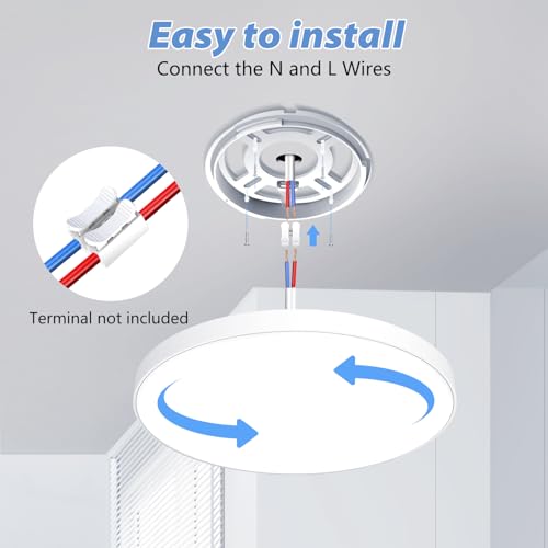 Detalle 2 de Swoieltr plafón LED de techo 24W, 2000 lm, IP44 y 6500K (Ø28 cm)