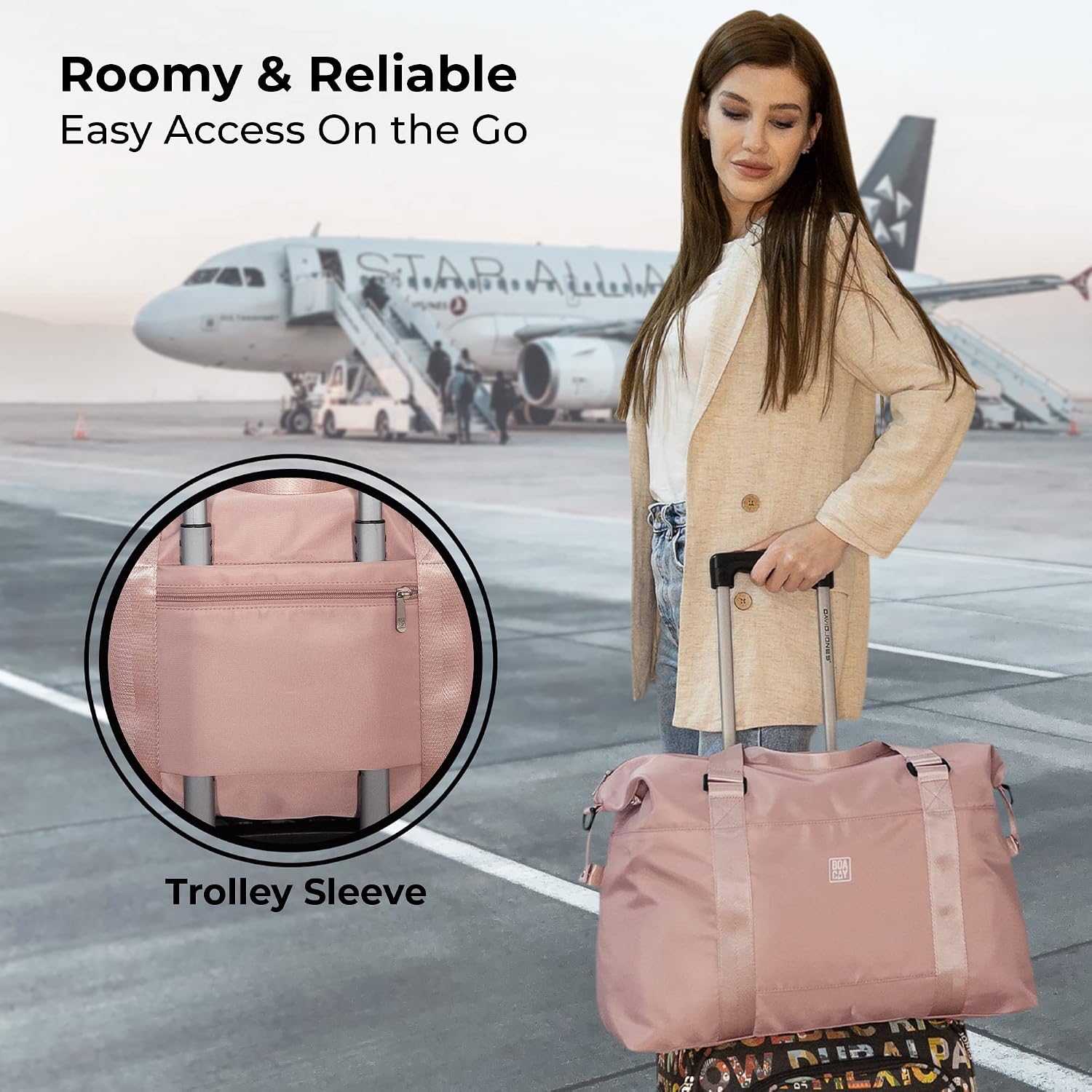 Thumbnail 4 de BOACAY Borsone da viaggio per donne e uomini – Borsa da fine settimana 61×16×38 cm, impermeabile e con tasca bagnato
