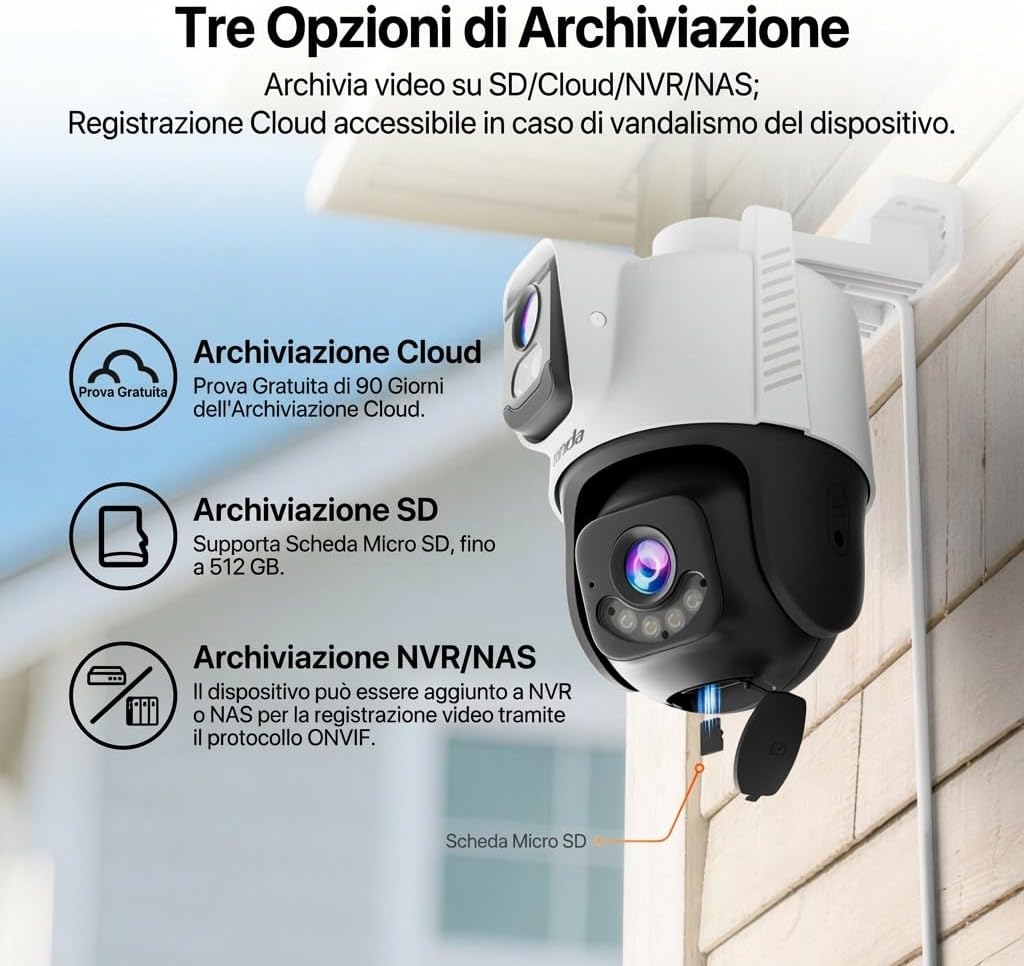 Thumbnail 6 de Tenda Telecamera di Sorveglianza Esterno 5MP+5MP con AI e Visione Notturna a Colori, WiFi IP65