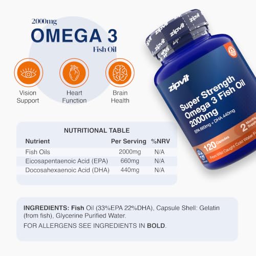 Thumbnail 7 de Zipvit Omega 3 Fish Oil 2000mg – 120 Softgels (EPA 660mg / DHA 440mg)