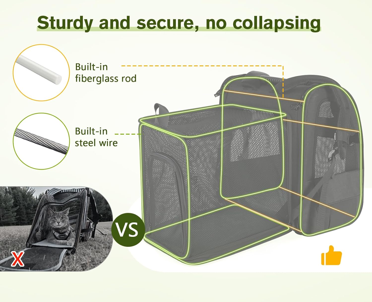 Detalle 1 de Pecute cat carrier dog backpack L