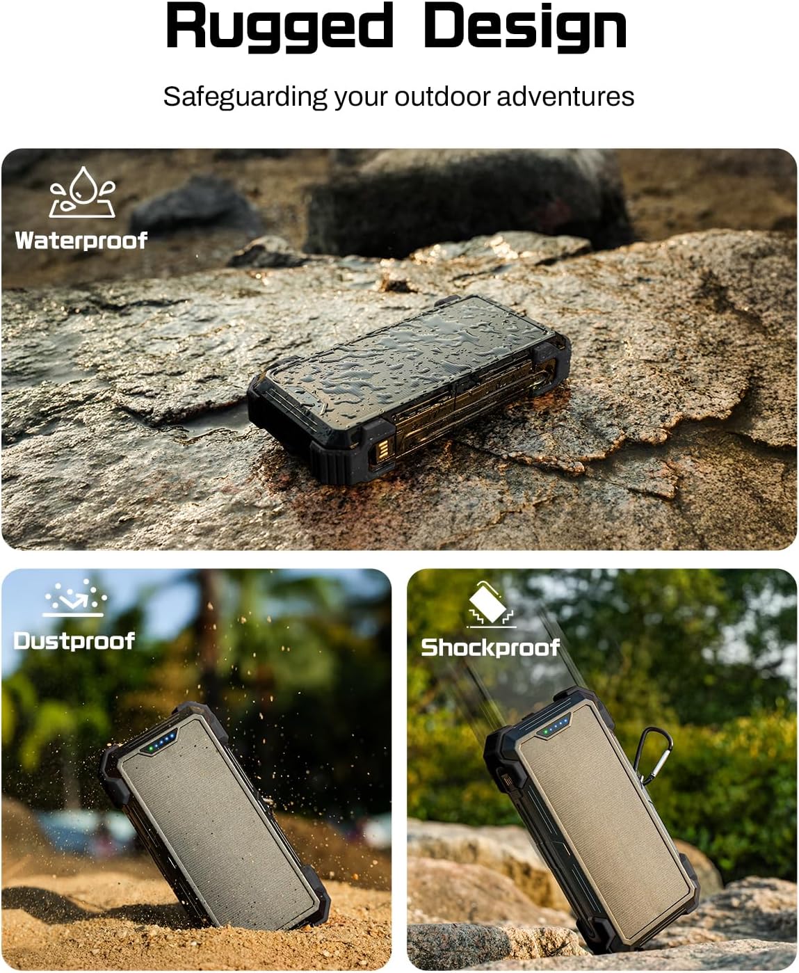 Detalle 1 de GOODaaa Solar Power Bank 24000mAh