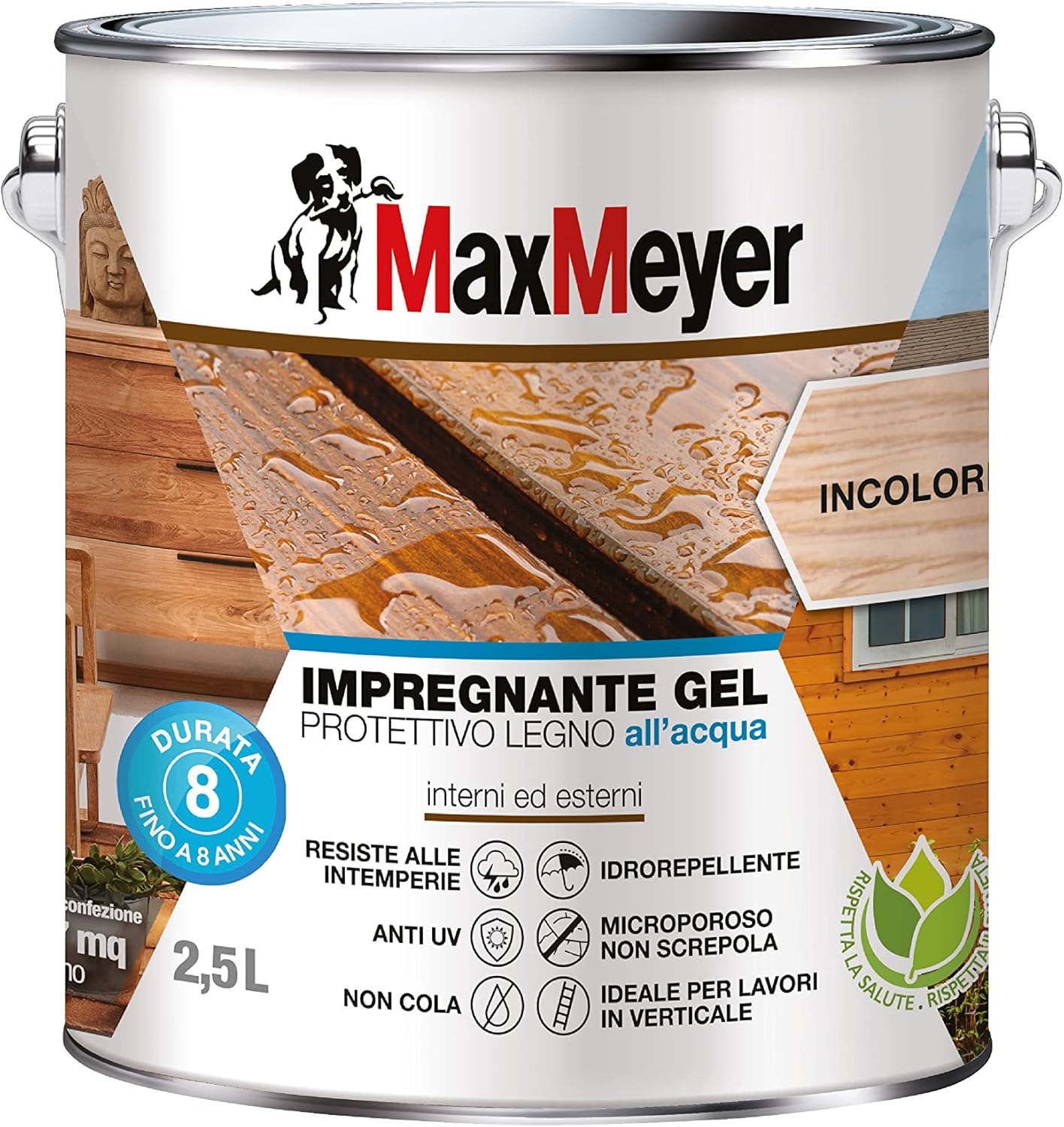 Thumbnail 5 de MAXMEYER Impregnante Gel Acqua Noce Antico 2,5 L – protezione idrorepellente senza gocciolamento