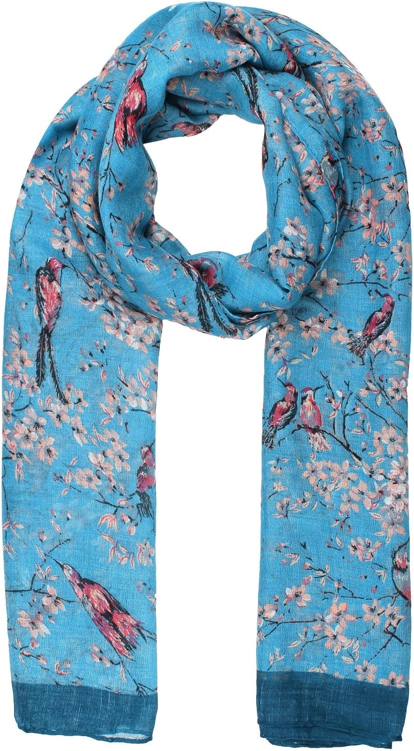 Thumbnail 5 de World of Shawls Women’s Lightweight Fashion Scarf with Bird & Floral Print