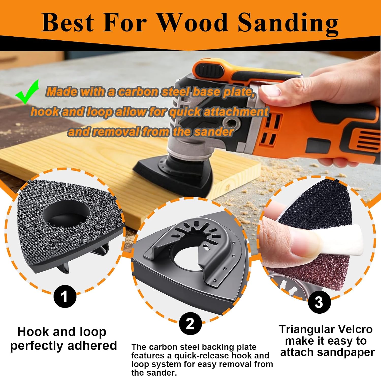 Detalle 2 de maierke M1-080 Oscillating Tool Sanding Kit, 114 Pieces, 60–240 Grit