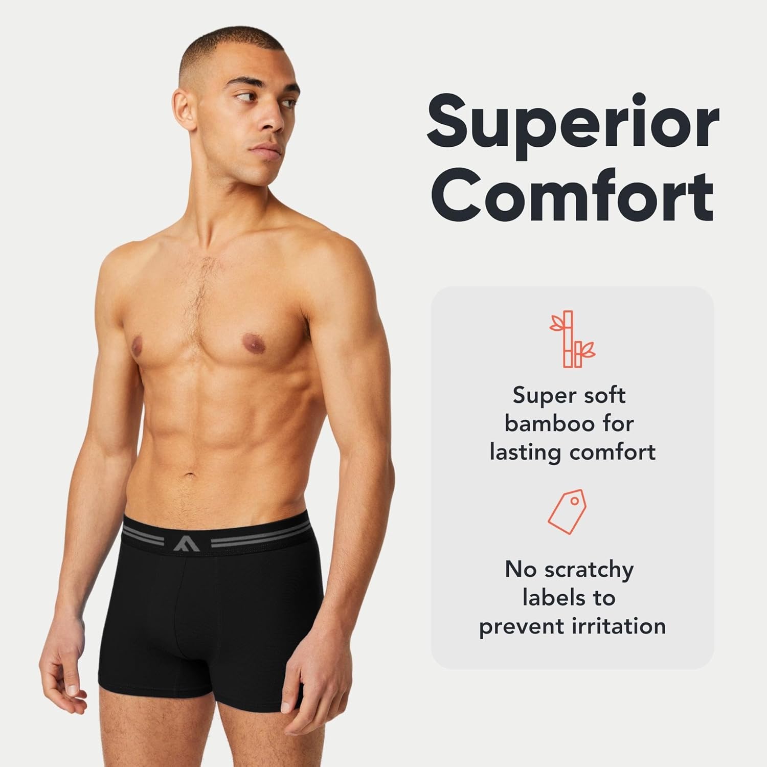 Detalle de FM London Lot de 5 Boxers très Doux en Bambou – sans étiquette, coupe élastique pour homme
