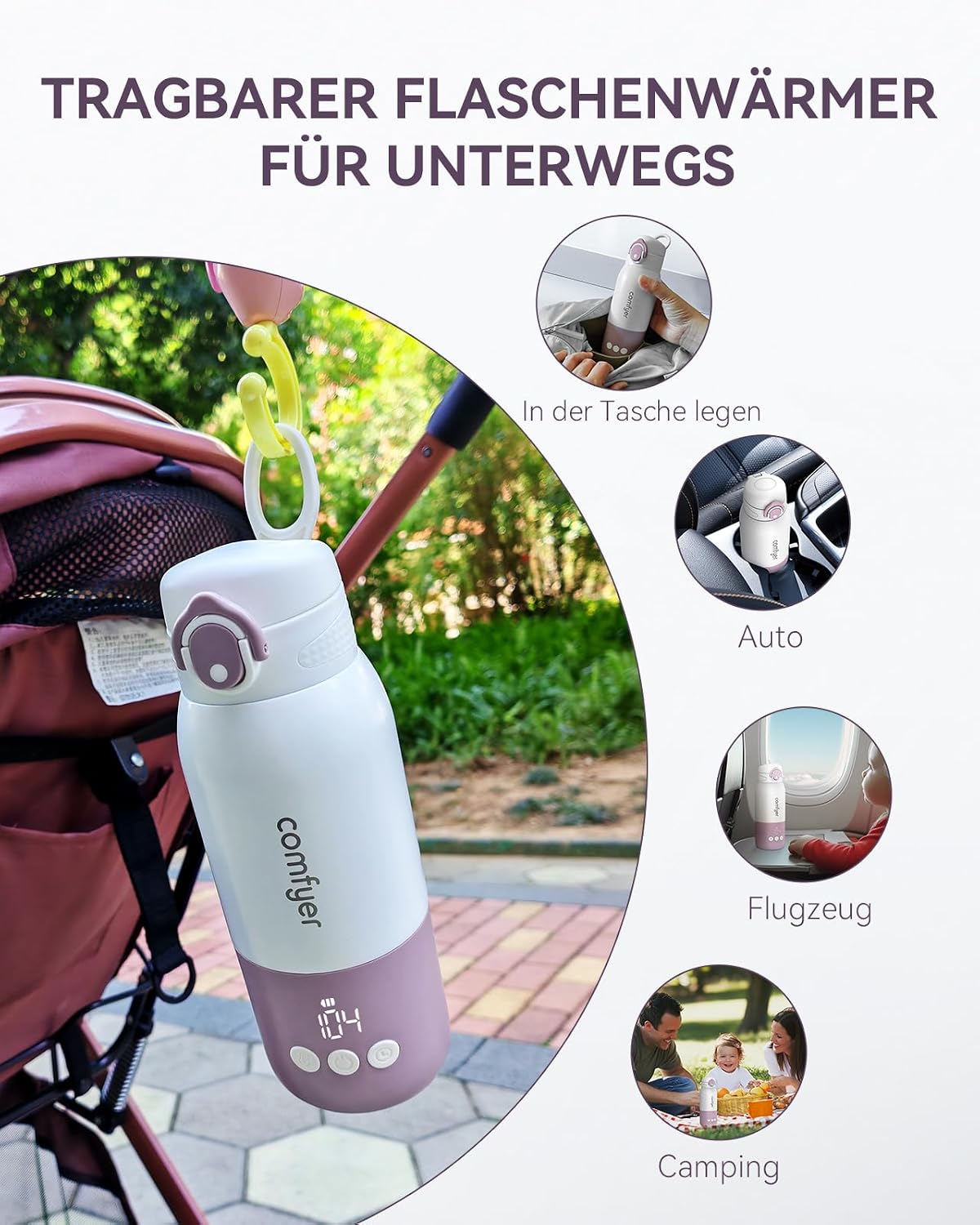 Thumbnail 2 de Comfyer BW01 Flaschenwärmer – Tragbar, flexibel und schnell unterwegs