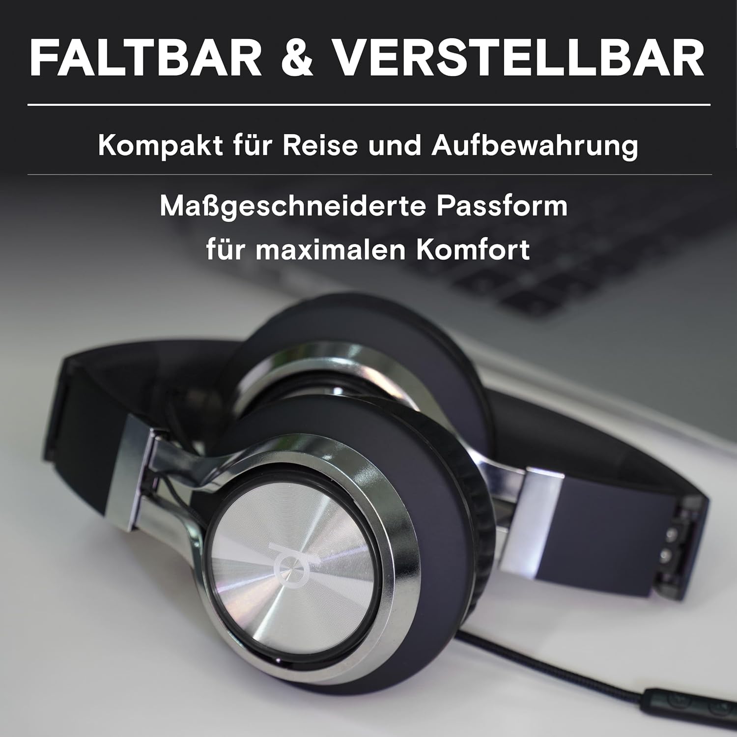 Thumbnail 3 de ARTIX CL750 Premium Wired On-Ear Kopfhörer mit Mikrofon – Noise Isolating, faltbar, 3,5 mm Klinke