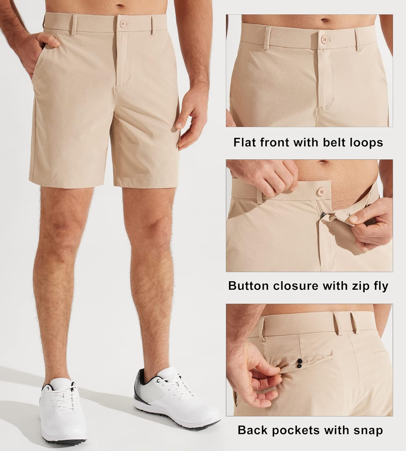 Thumbnail 3 de Libin Men’s Golf Shorts (7"/9")—Lightweight Quick-Dry Water-Resistant Flat Front Hybrid