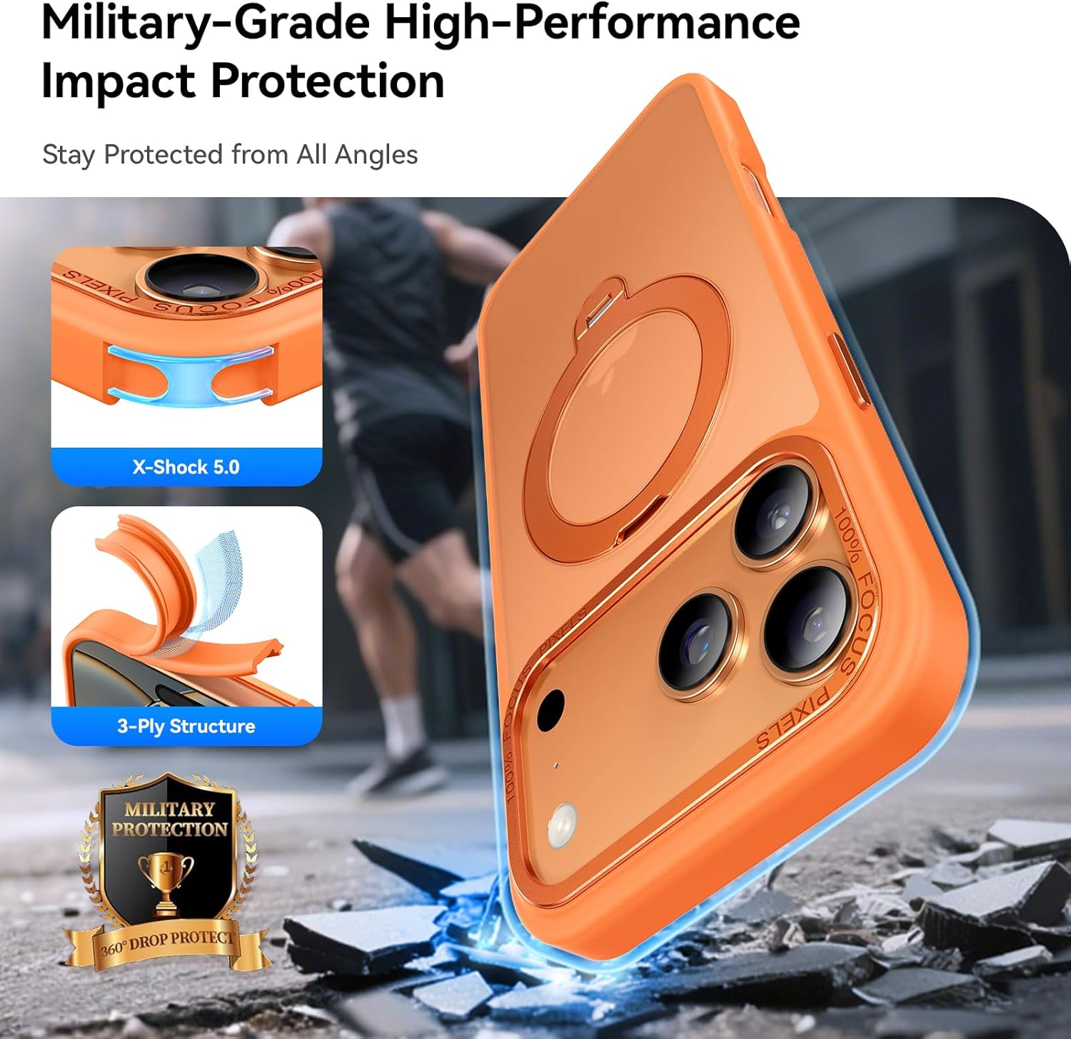 Detalle 2 de Peerock 360° Spin Magnetic Stand iPhone 17 Pro 6.3"