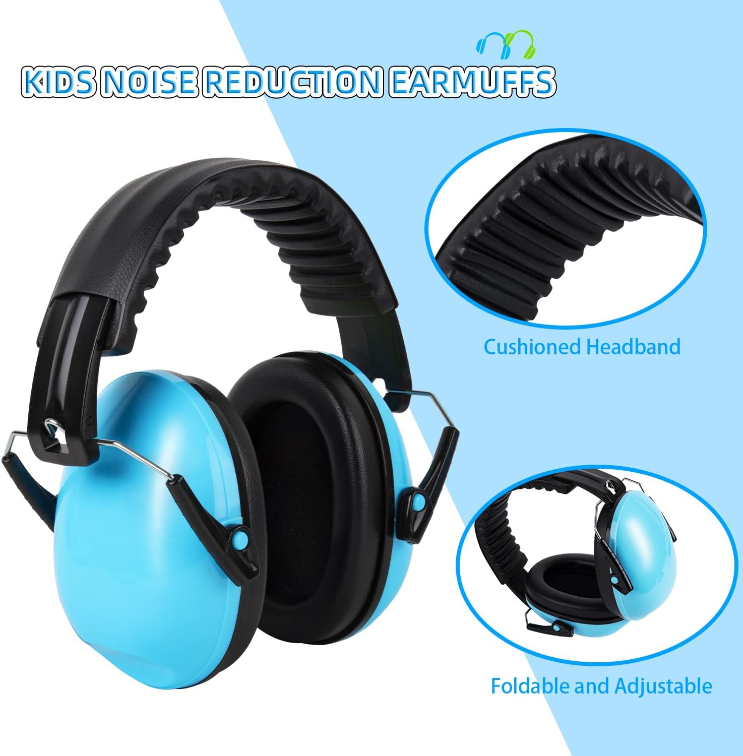 Detalle de BOLIFIER Kids Ear Defenders: Flexible 26dB Safety Earmuffs for 3–16 Year Olds