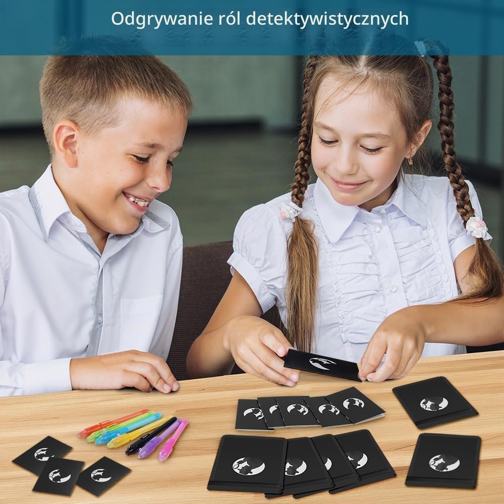 Detalle 2 de OSDUE Kit Détective Enfant – zestaw detektywistyczny z długopisami UV, 36 elementów