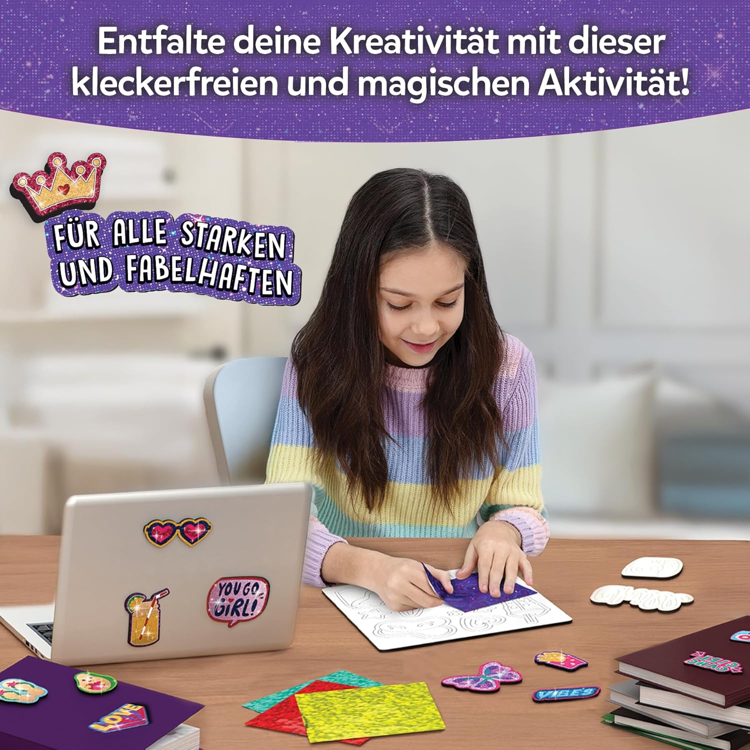 Thumbnail 6 de Skillmatics Folienspaß – Girl Power: DIY Folienkunst-Magnet-Set (20+ Magnete, 60+ Schaumstoff-Aufkleber, 150 Folienbögen)