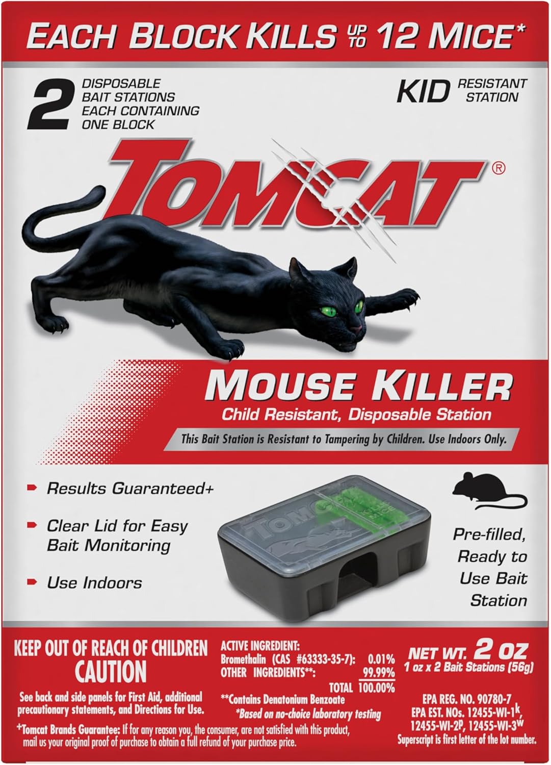 Detalle de Tomcat 0371510 Disposable Mouse Bait Stations, 2-Pack, Clear Lids