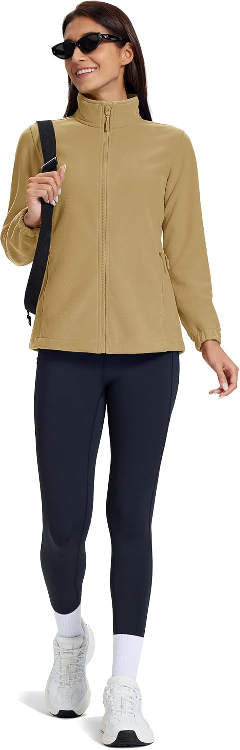 Detalle 2 de TACVASEN Women's Fleece Jacket, Full-Zip, Four Pockets, Elastic Cuffs