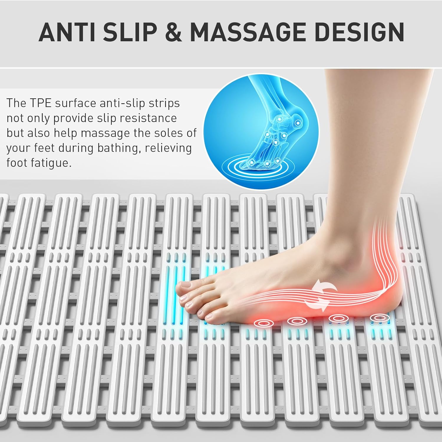 Thumbnail 4 de XIYUNTE Large Shower Mat 90x40cm non slip
