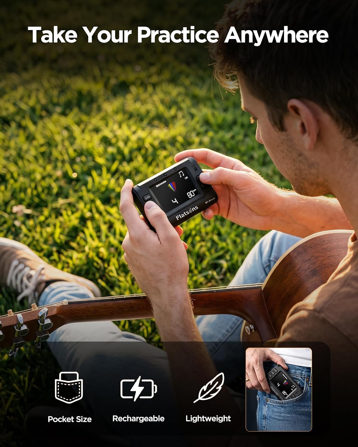 Thumbnail 6 de Flatsons MT-41 Rechargeable Digital Metronome and Tuner with Color Display
