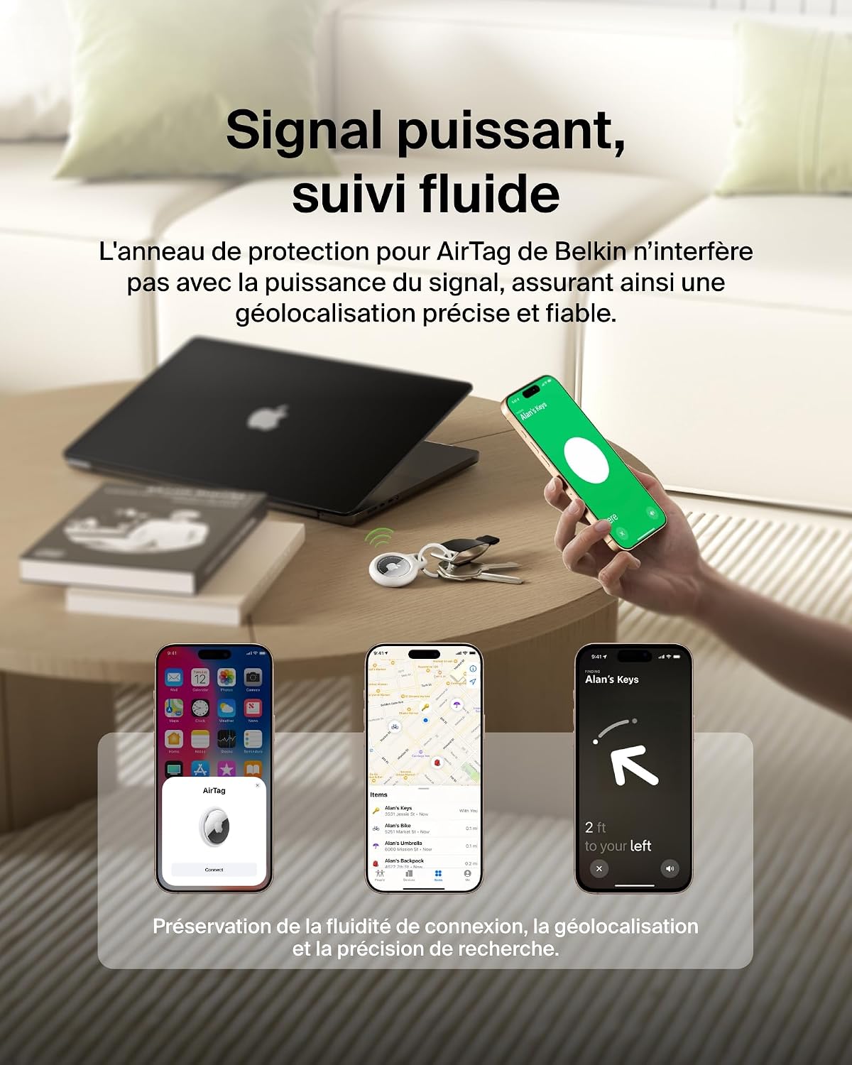 Thumbnail 5 de Belkin Étui AirTag avec Attache Métal Blanc