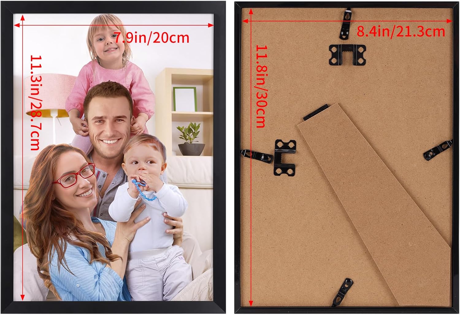 Thumbnail 1 de Giftgarden Cadre photo A4 noir 21×29,7 cm pour affichage vertical et horizontal