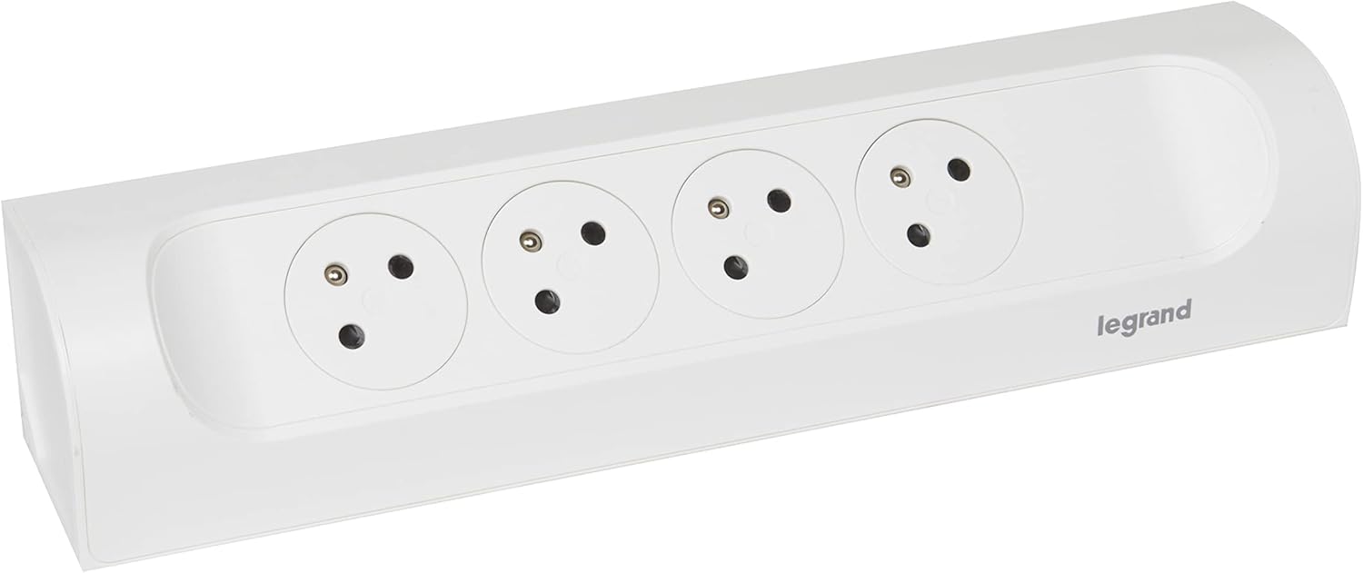 Thumbnail 6 de Legrand multiprise d’angle à câbler avec terre, 3 prises surface + USB-A/USB-C (blanc et alu)