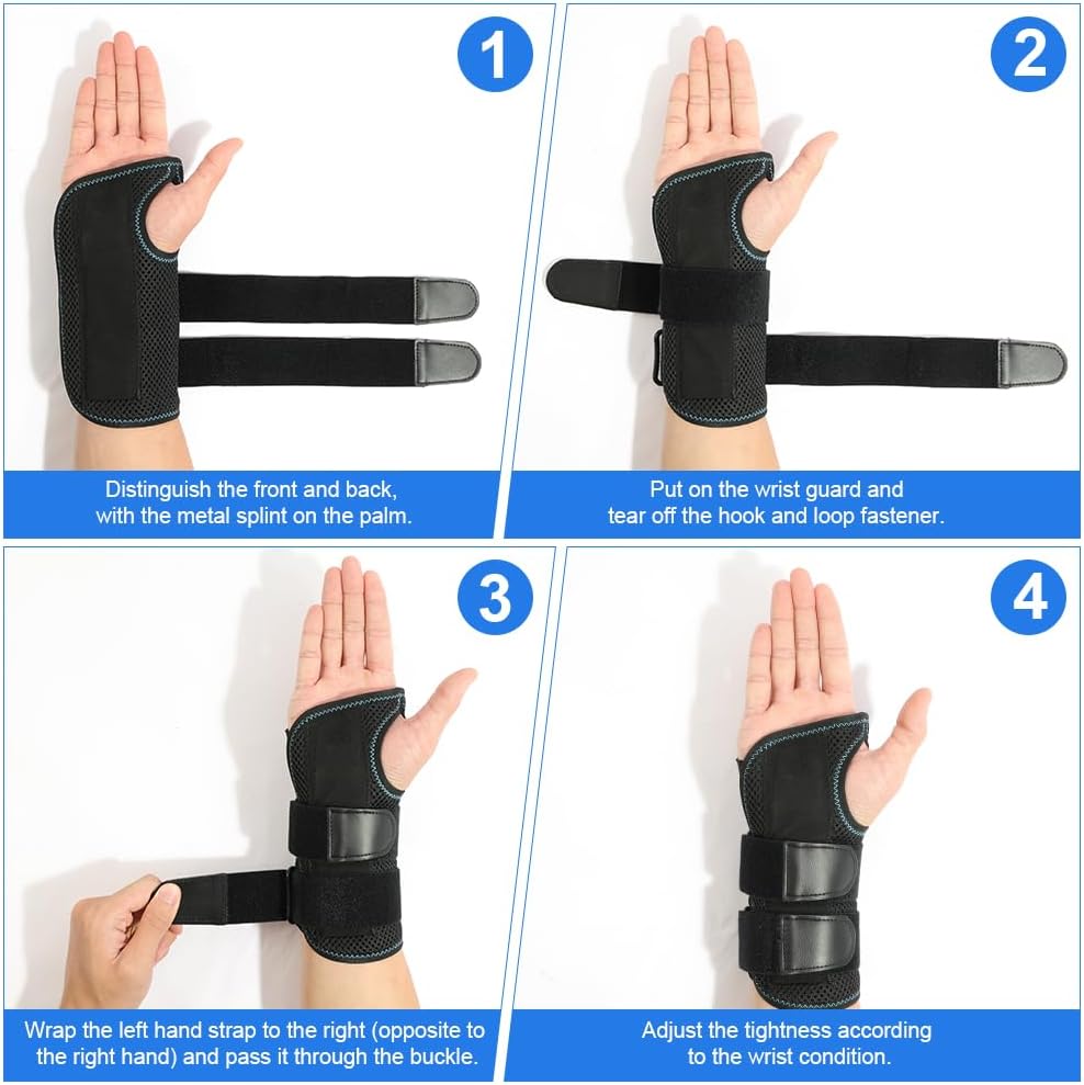 Thumbnail 4 de AOGOE Orthese Poignet – Attelle Poignet Réglable à 3 Éclisses Métalliques