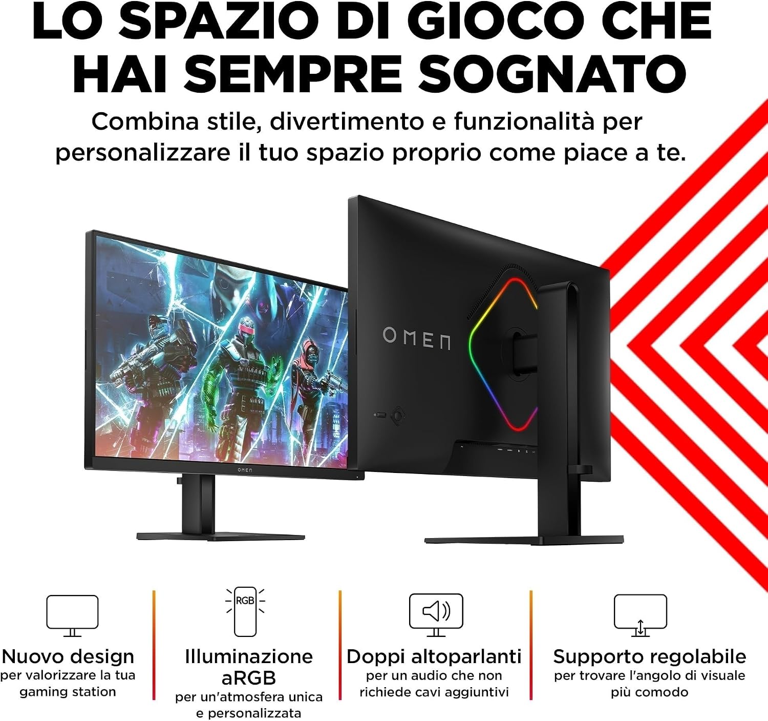Thumbnail 2 de HP OMEN 27qs: monitor da 27 pollici IPS QHD, 240 Hz con HDR 400 e G-SYNC/NVIDIA FreeSync