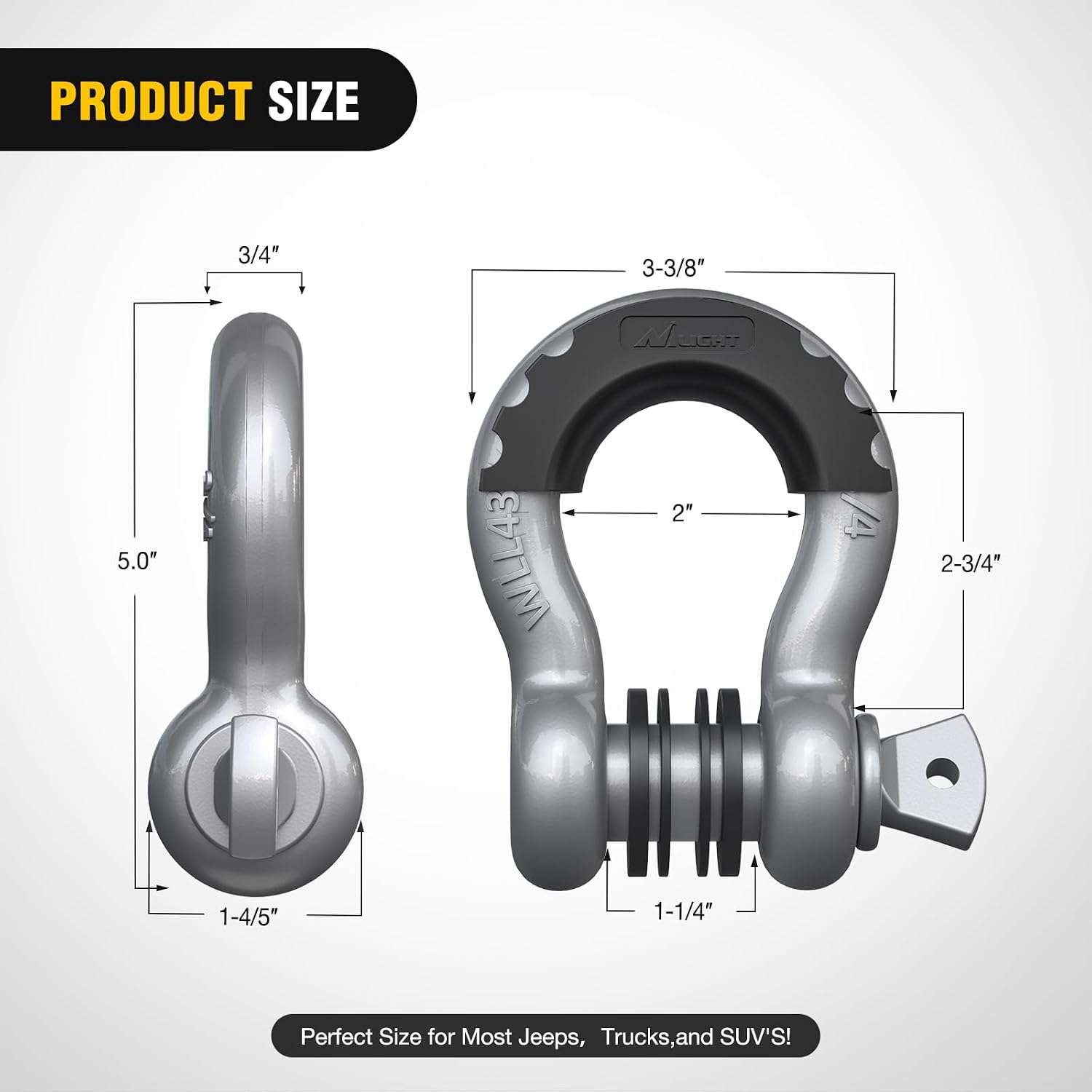 Thumbnail 1 de Nilight 2 Pack D-Ring Shackle 41,887 lbs
