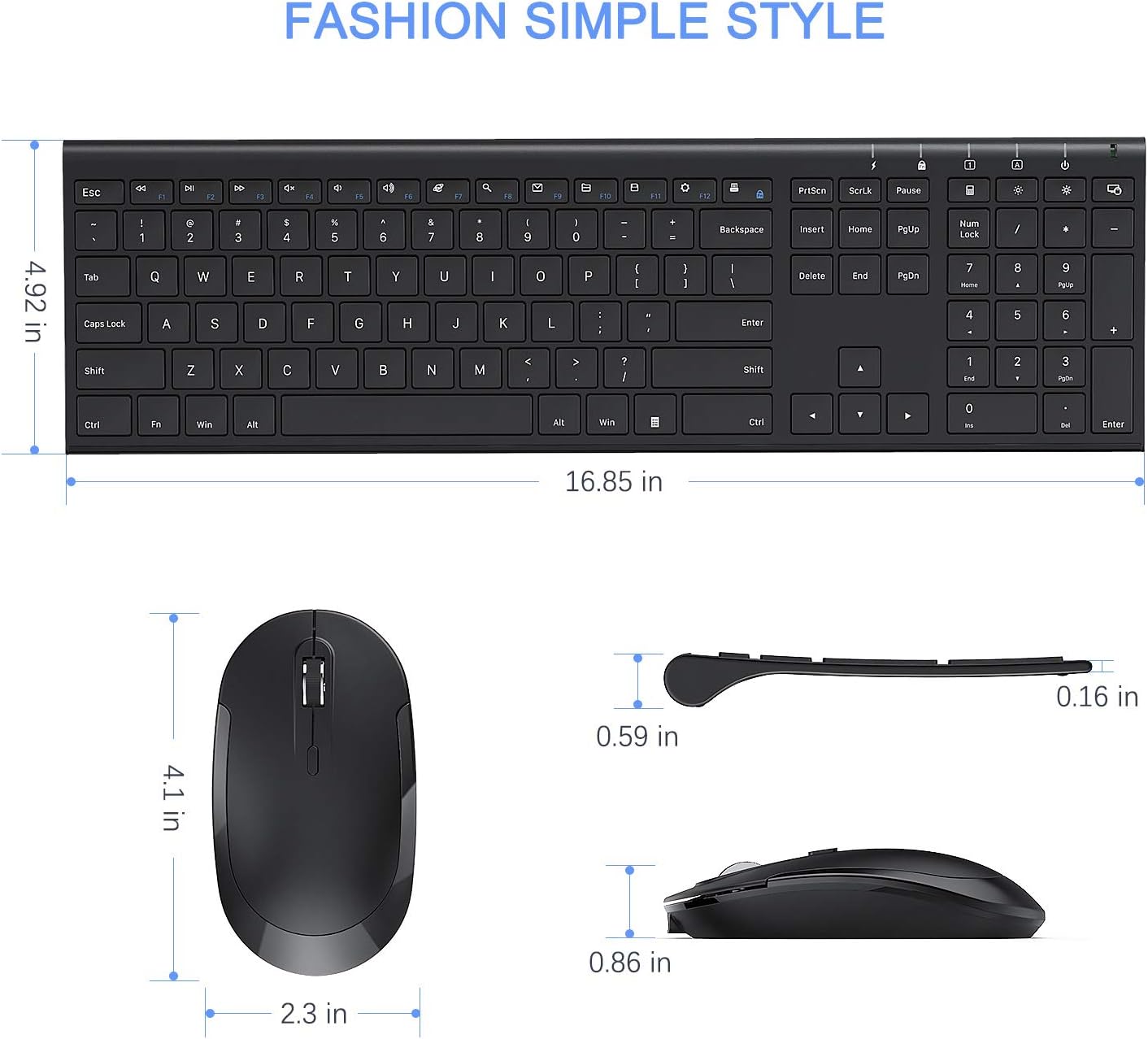 Detalle 2 de Vssoplor Wireless Keyboard Mouse Combo 2.4GHz