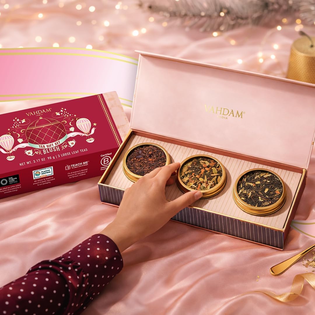 Thumbnail 5 de VAHDAM, BLUSH – Coffret cadeau de thés assortis de qualité supérieure (3 thés en vrac, 90 g)