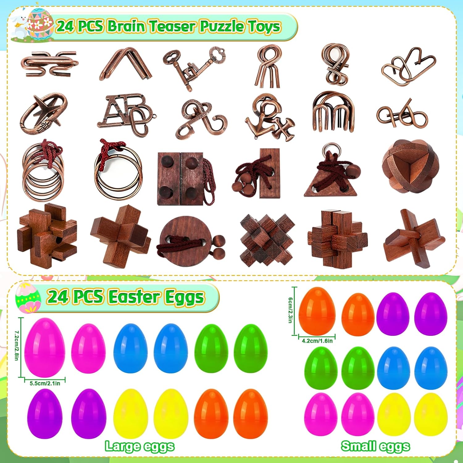 Detalle de CHILDGO Easter Basket Stuffers 24-Pack Puzzle Toys for Kids, Teens & Adults