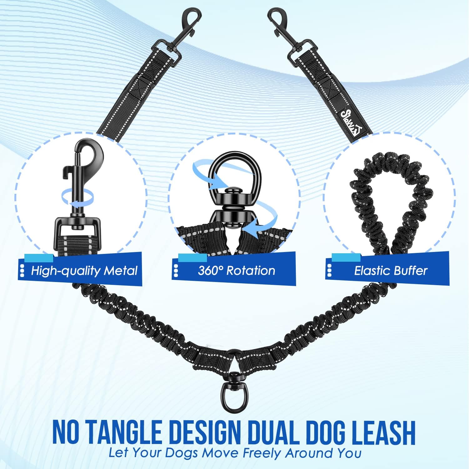 Thumbnail 4 de Eyein Double Dog Lead No Tangle 360°