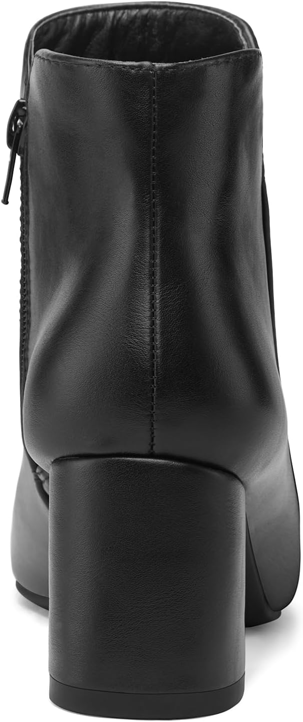 Detalle de mysoft Women's Ankle Boots with 2.5-Inch Block Heel and Side Zipper