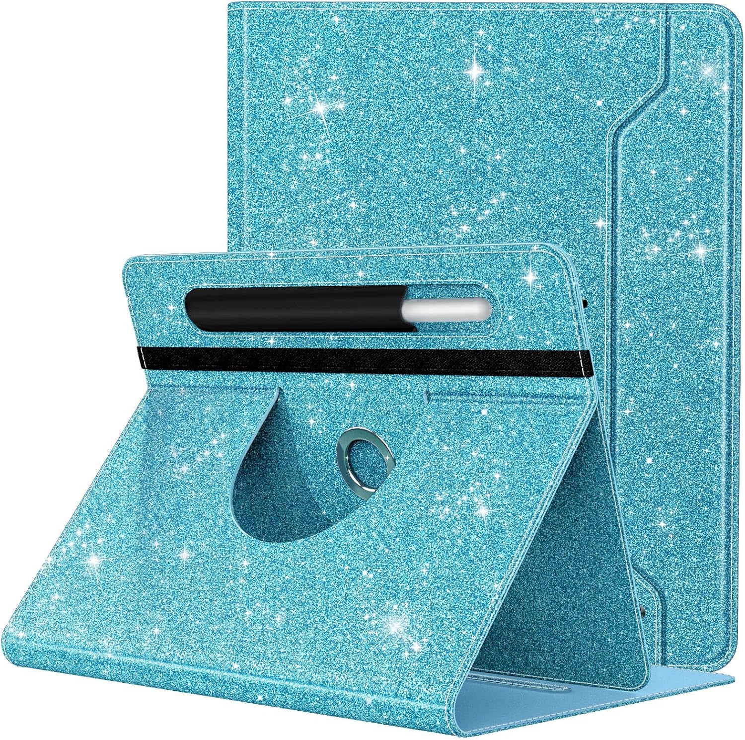 Detalle de TiMOVO Universal Hülle für DOOGEE U11/U11 Pro & 9–11 Zoll Tablets – Glitzer Himmelblau