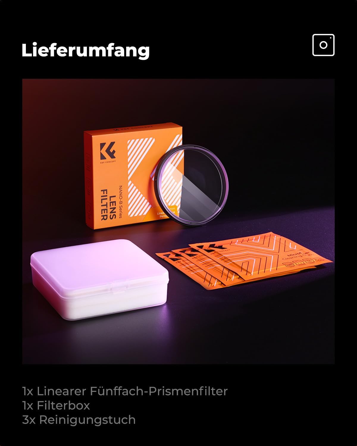 Thumbnail 6 de K&F CONCEPT 77mm Linear Mirage Pentaprism Filter