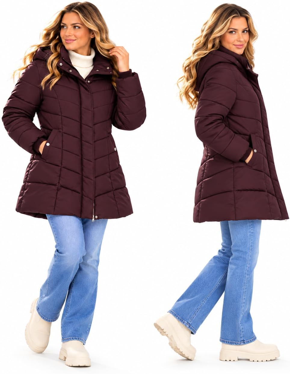 Detalle 2 de Steve Madden Long Puffer Coat heavyweight insulated parka
