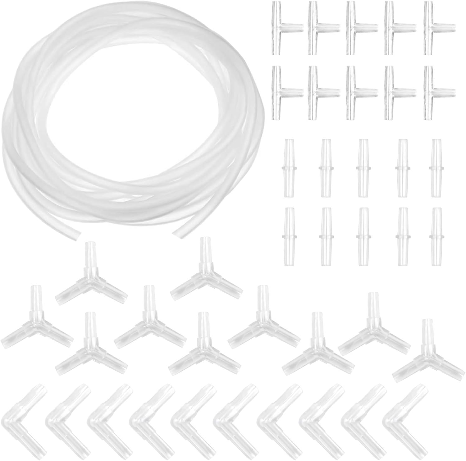 Skyzone Aquarium Airline Connectors and Tube Hose kit with 40 connectors and 5M air line tube