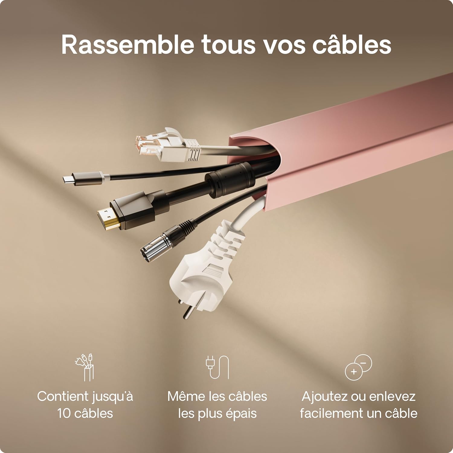 Thumbnail 3 de Plateau magnétique de Gestion des câbles – Goulotte en Acier Inoxydable avec Fixation magnétique par Desktronic
