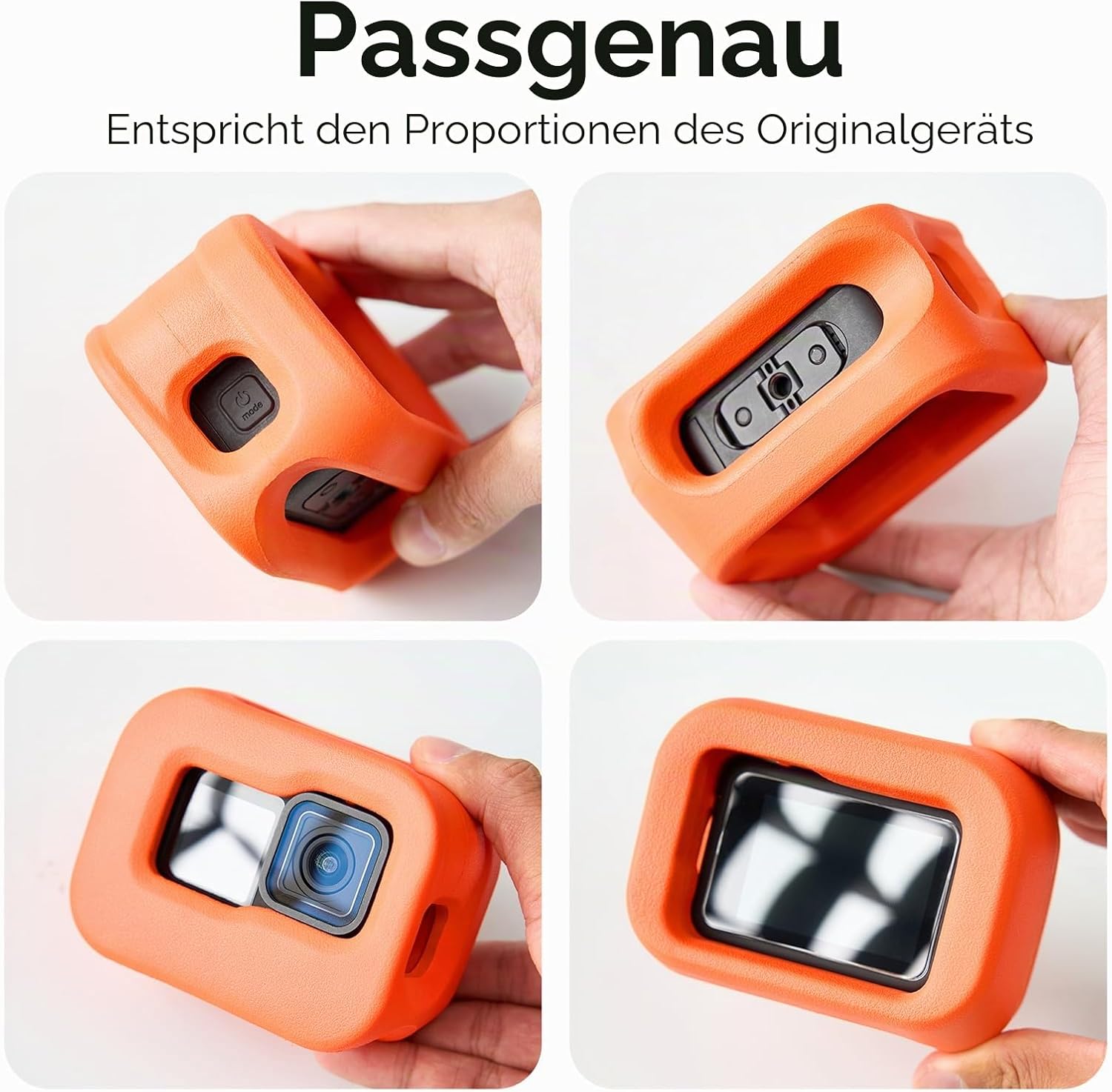 Detalle de TELESIN Floaty Case für GoPro Hero 13/12/11/10/9 – orange Schwimmhülle