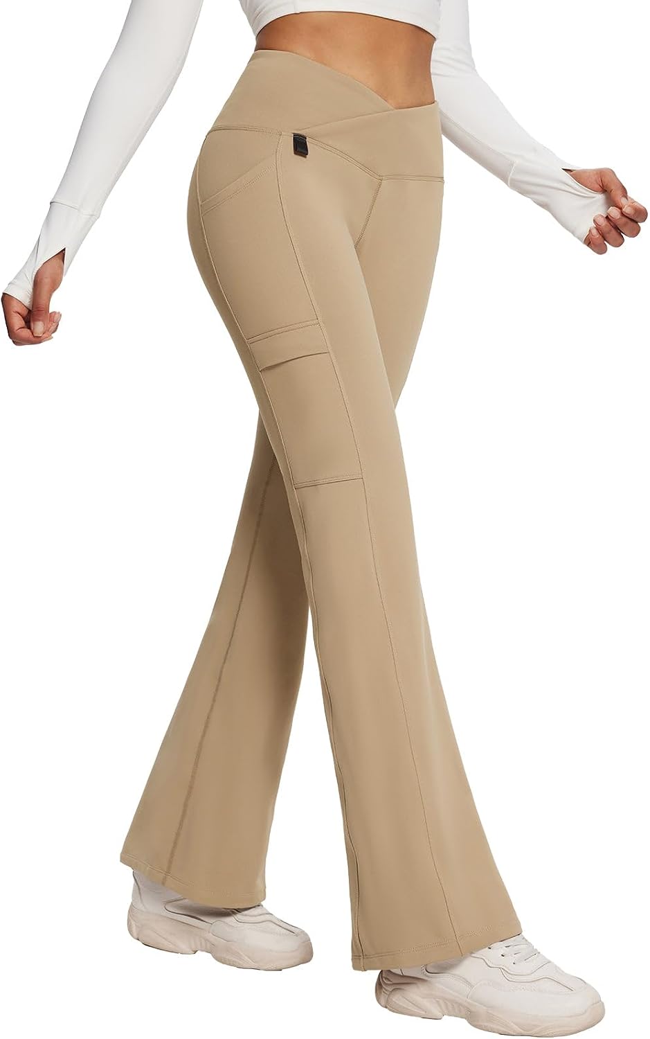Thumbnail 4 de baleaf Fleece Lined Trousers Womens thermal flared leggings with zip pockets