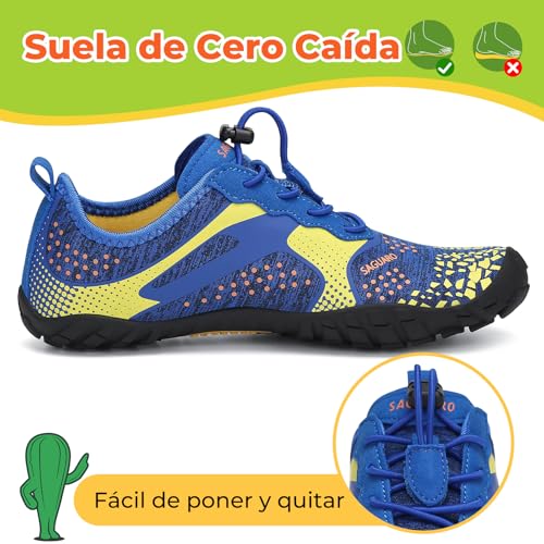 Thumbnail 3 de SAGUARO Niños Barefoot Zapatillas Minimalistas para Niña – Azul, Talla Gr.33