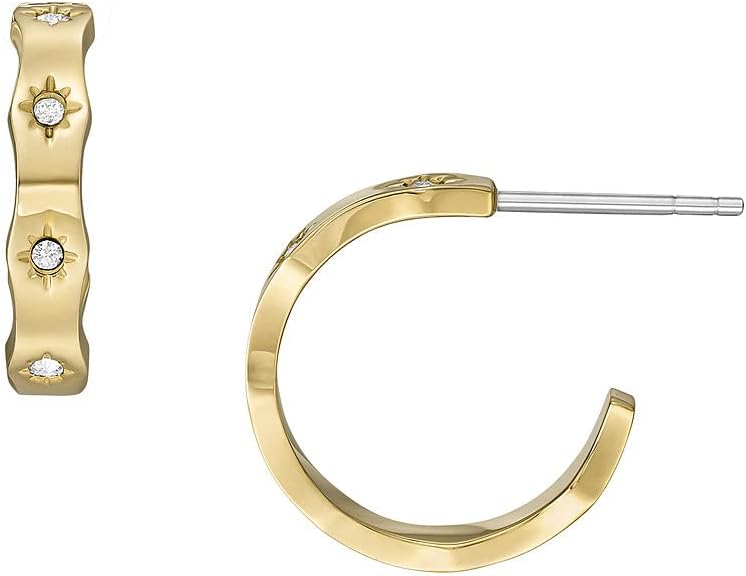 Thumbnail 6 de Fossil orecchini da donna in acciaio inox dorato, chiusura a perno, stile pulito e versatile