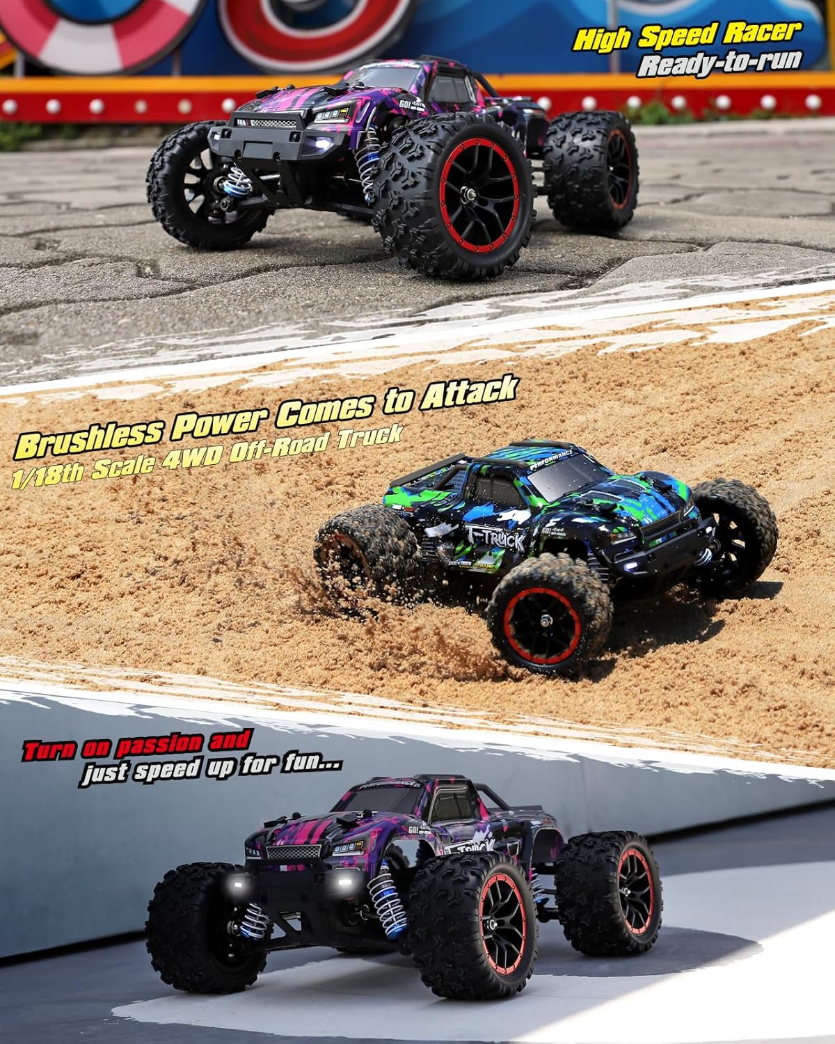 Detalle de HAIBOXING 1/18 Brushless RC Truck 48 KM/H