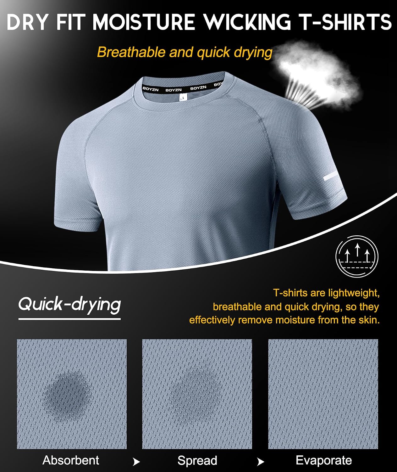 Detalle 2 de Boyzn Sport T-Shirts 7er Pack für Lauftraining