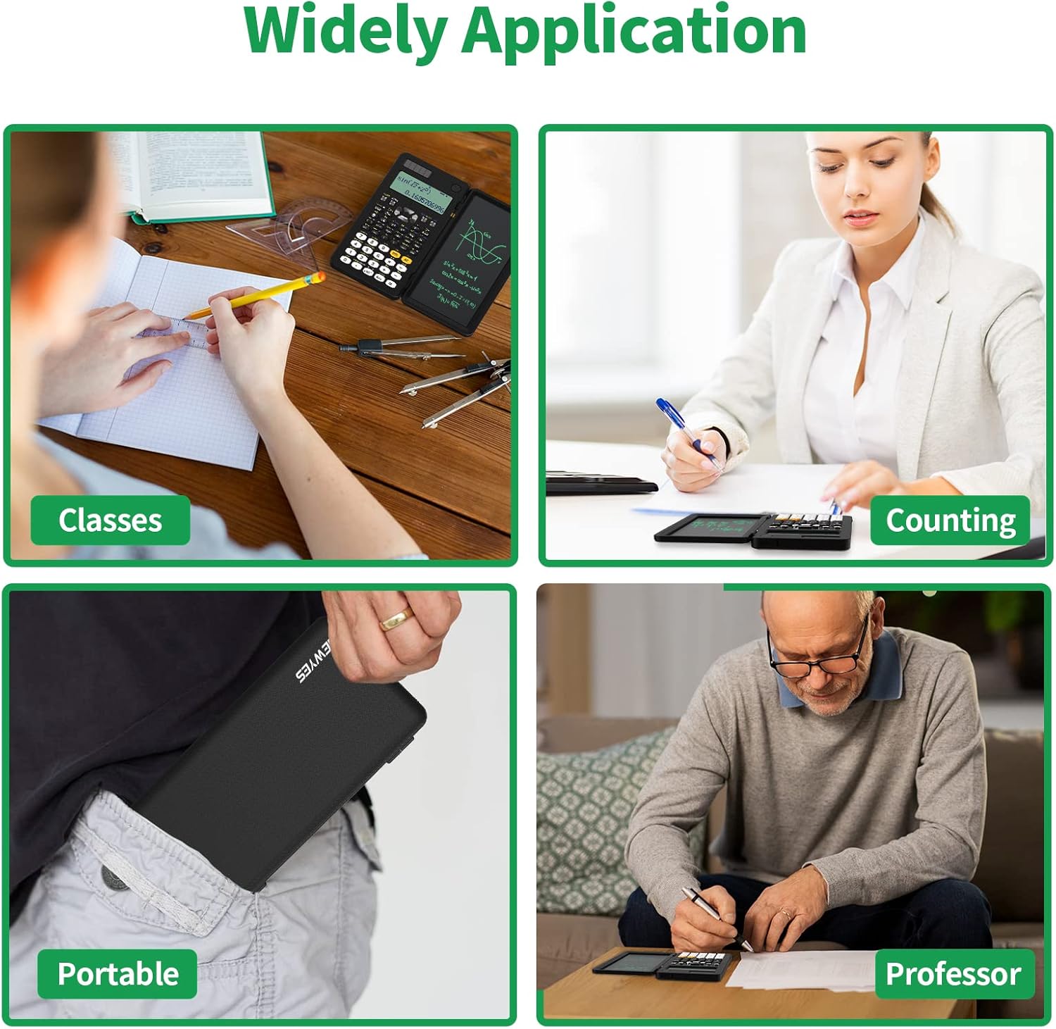 Thumbnail 5 de NEWYES 991ES Plus calcolatrice scientifica con lavagnetta cancellabile e stilo, 417 funzioni