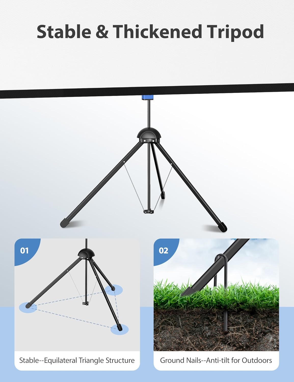 Thumbnail 3 de PARIS RHÔNE 80-Inch Projector Screen with Stand, 16:9 PVC, 1.5 Gain