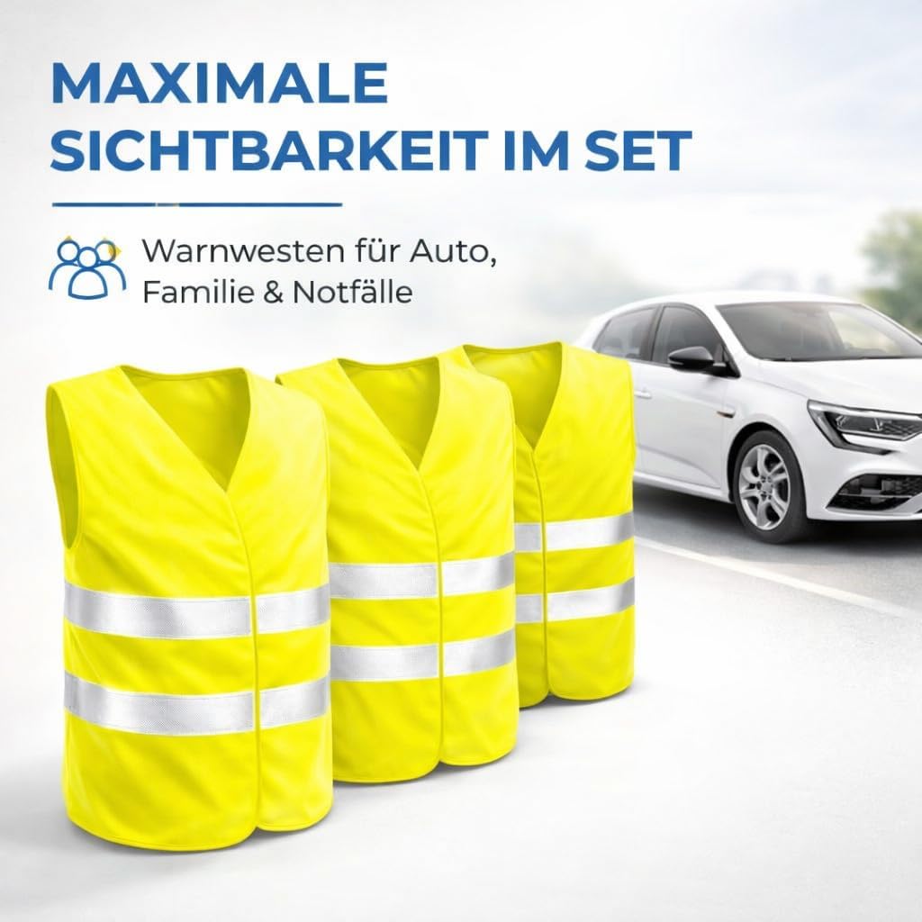 Detalle 2 de 2X Gilet di Sicurezza Auto 2026 Giallo ISO20471