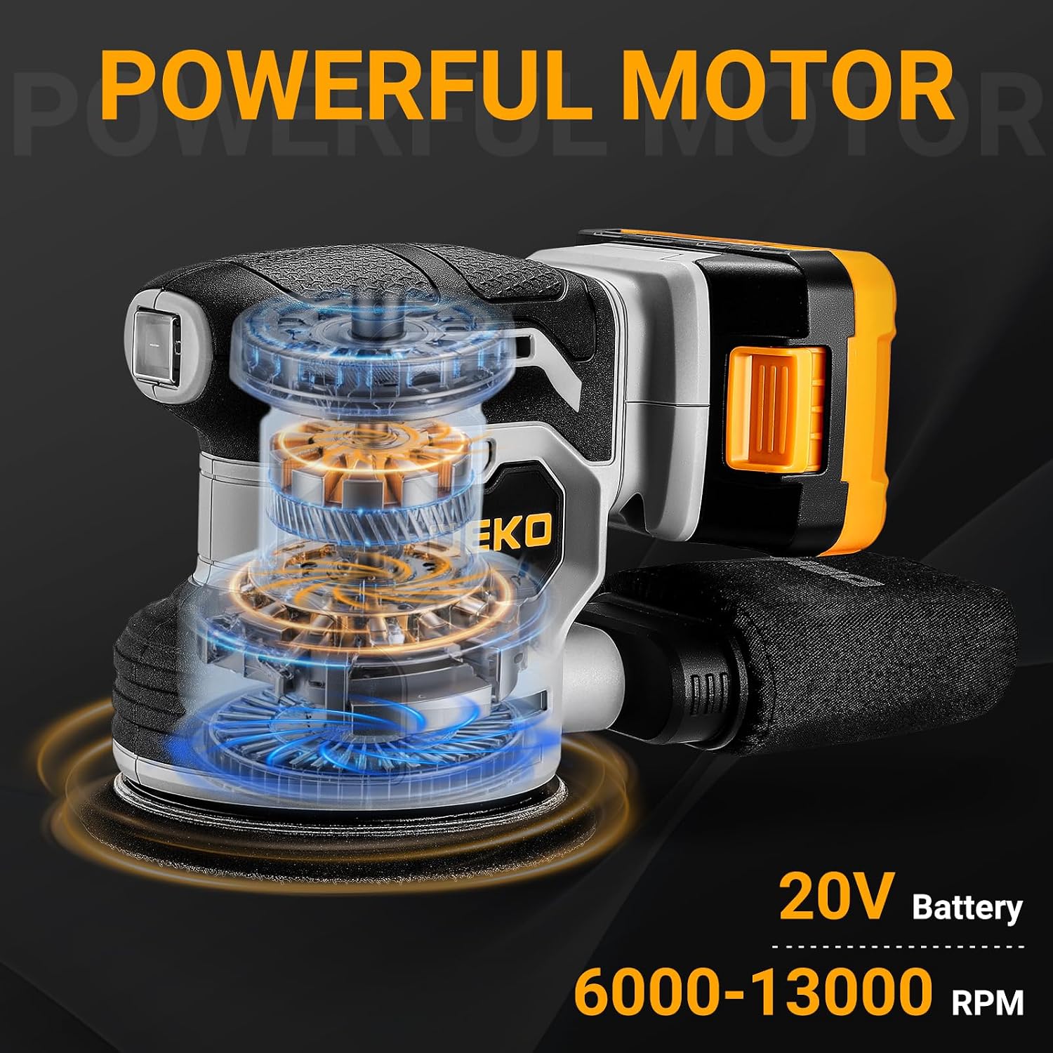 Detalle de DEKOPRO 20V Cordless Random Orbital Sander
