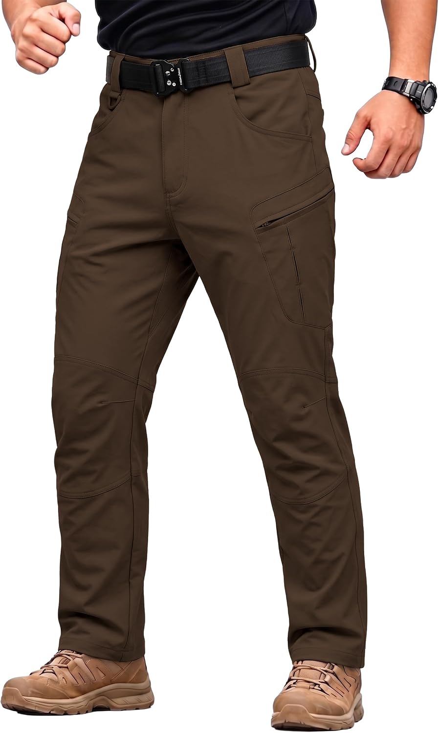 Detalle 1 de Pillxter Men's Stretch Tactical Pants, 4-Way Stretch, 6 Pockets, Water-Resistant