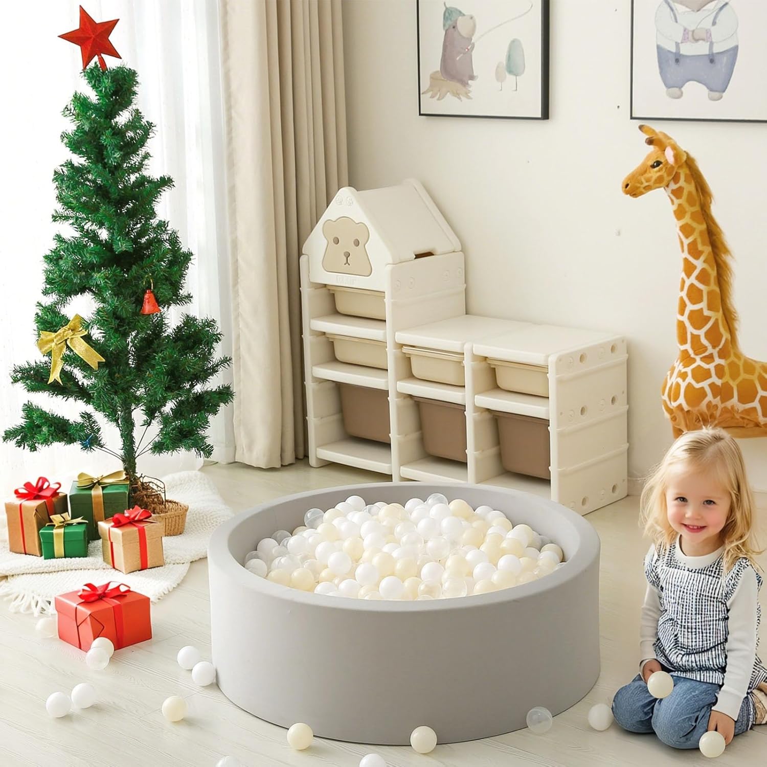 Thumbnail 4 de GOGOSO 100 Phthalate-Free & BPA-Free Plastic Ball Pit Balls (2.17 in) — White, Beige & Transparent